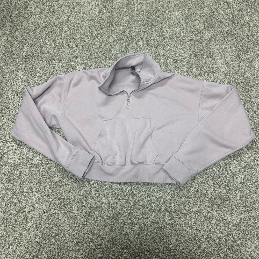 H&M cropped quarter zip